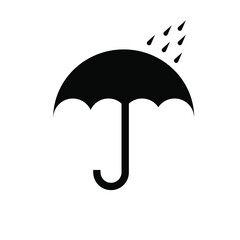 Manipulation icon of protection from moisture during cargo transportation . Umbrella with raindrops Vector Illustration. EPS 10