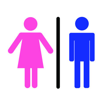 The icon of a man and a woman. A sign for a toilet in a restaurant. Vector Illustration. EPS 10