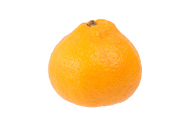 tangerine isolated on white background, front view, closeup
