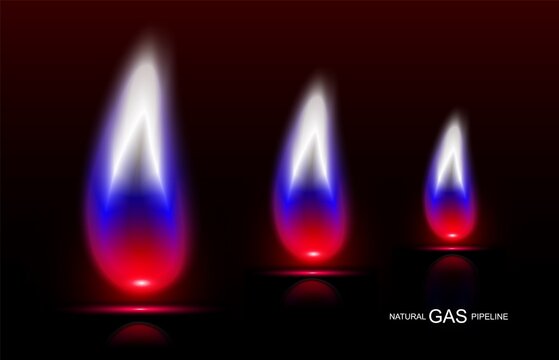tricolor color gas flame vector realistic eps 10