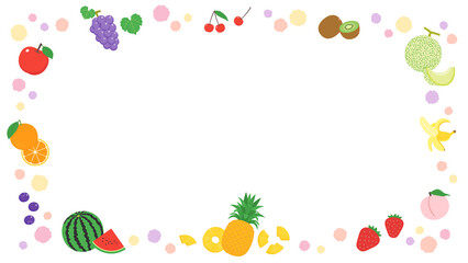 いろいろなフルーツのかわいいフレーム