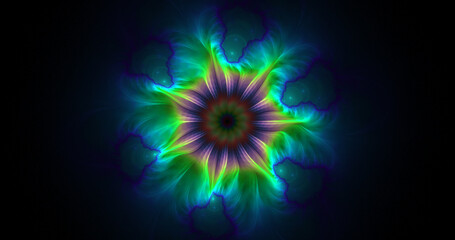 Abstract exotic fractal flower. Digital fractal art. 3D rendering.