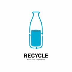 Plastic bottle recycle vector logo design. Suitable for business, nature, industry and art