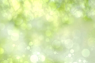 Fototapeta na wymiar Hello spring background. Abstract bright spring or summer landscape texture with natural green yellow bokeh lights and sunshine. Beautiful backdrop with space.
