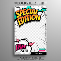 Comic magazine template with editable text effect © anggi wibisono