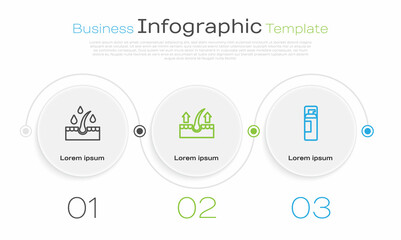 Set line Oil for hair care treatment, Human follicle and Shaving gel foam. Business infographic template. Vector