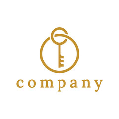 key with circle logo design