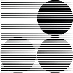 Art composition with lines .Modern art design .Black color stripes .Transition speed lines .Bauhaus style .Geometric shape. Wall art .