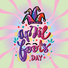 April fool's day, hand lettering. Poster concept.