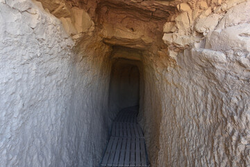 Roman aqueduct, underground in Gea de Albarracin, Teruel province, Aragon, Spain