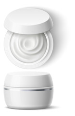 Cream jar mockup. Realistic plastic cosmetic package