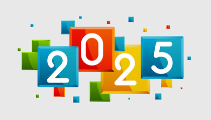 2025 Happy New Year in golden design, Holiday greeting card design