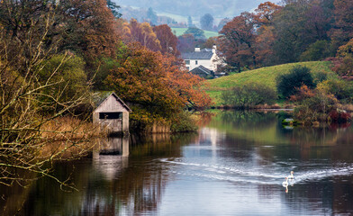 Fototapeta na wymiar Rydal Water in Cumbria, England.