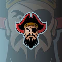 pirates head logo mascot template