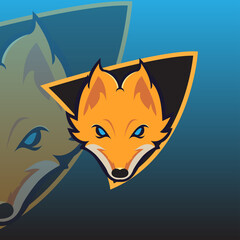 fox logo mascot template
