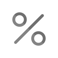 Percent grey flat vector icon
