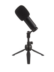 Microphone isolated on white background. Microphone with a desk stand.