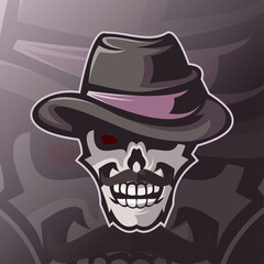 mafia skull logo mascot template