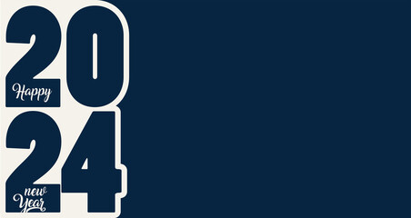 2024 Happy New Year in golden design, Holiday greeting card design