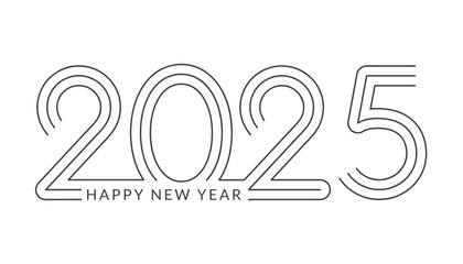 2025 Happy New Year in golden design, Holiday greeting card design