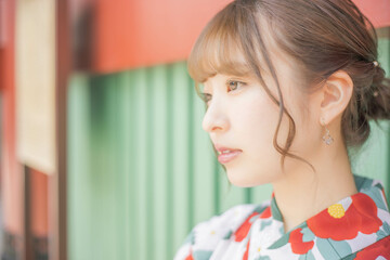 浴衣女性