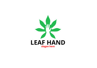 leaf hand eco friendly logo