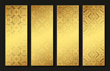 elegant gold abstract pattern vertical card