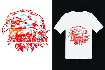 red american eagle t shirt design victor file ,