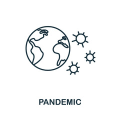 Pandemic icon. Line element from vaccination collection. Linear Pandemic icon sign for web design, infographics and more.