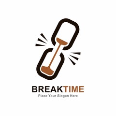 Break time vector logo design. Suitable for business, web, time management 