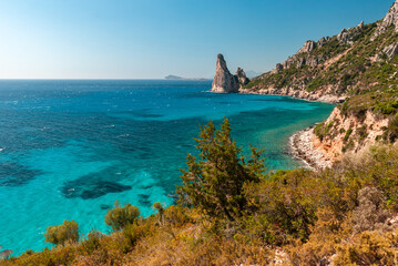Fototapeta na wymiar Sardegna, costa di Baunei e Perda Longa, in Ogliastra, Italia, Europa 