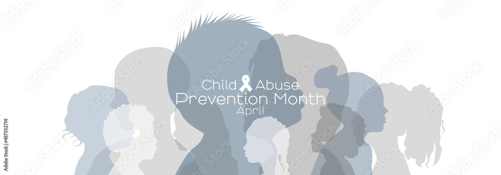 Wall mural Child Abuse Prevention Month banner.