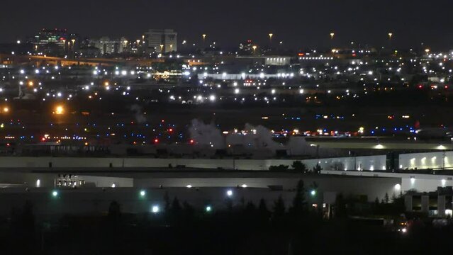 Toronto City Illuminated At Night In Ontario, Canada. - timelapse