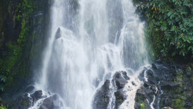 Waterfall Ribeira of Caldeiroes Azores Islands Sao Miguel nature Park