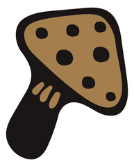 Mushroom icon. Hand drawn amanita in scandinavian style