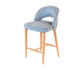 Gray chair on wooden legs