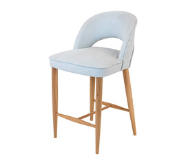 Gray chair on wooden legs