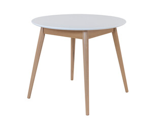 White and brown round wooden table