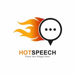 Hot speech or chat logo vector design. Suitable for fast chat symbol