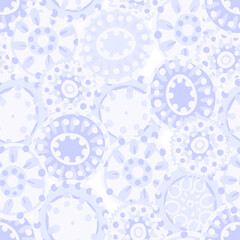 Original vector seamless pattern with doodle circles in the ethnic style of India, Persia and other Arab and Eastern countries. Variegated and multi-colored ornament for printing on fabrics