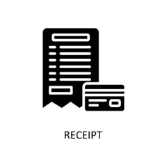 Receipt Vector Solid Icon Design illustration. Banking and Payment Symbol on White background EPS 10 File