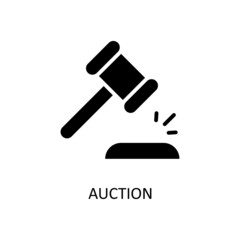 Auction Vector Solid Icon Design illustration. Banking and Payment Symbol on White background EPS 10 File