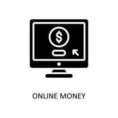 Online Money Vector Solid Icon Design illustration. Banking and Payment Symbol on White background EPS 10 File