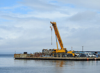 cranes in harbor