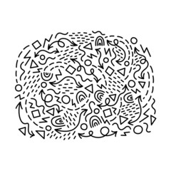 Hand drawn doodle elements for design. Abstract vector line art, shapes