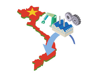 ベトナムへの工場設備移管のイメージ