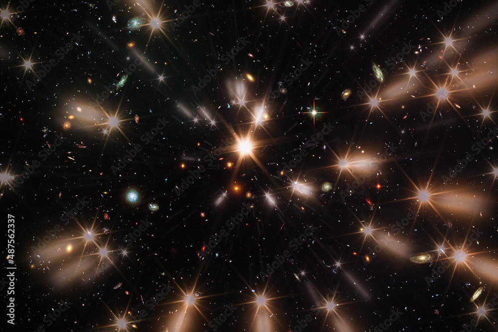 Wall mural star splash with beams in hyper jump. the elements of this image furnished by nasa.