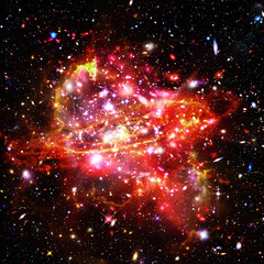 Remarkable galaxy. Stars, nebula, space gas. The elements of this image furnished by NASA.