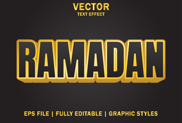 Naklejka na ściany i meble editable ramadan kareem vector text effect.