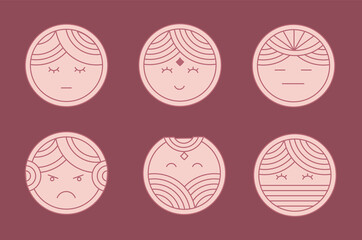 
Set of Women Logo Template With Monoline Style